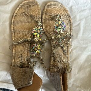 Stone encrusted sandal size 38